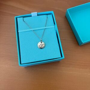 Tiffany Notes Alphabet Disc Charm Necklace